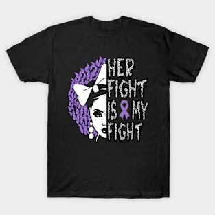 Her Fight Is My Fight Teal Ribbon Awareness Women Cute T-Shirt